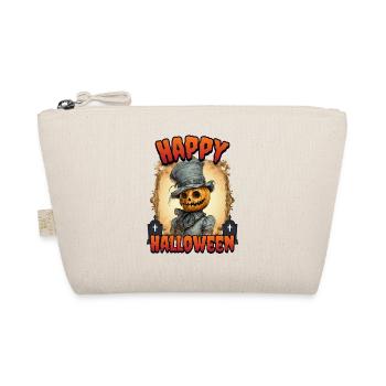 Happy Halloween – Pumpkin Head in Vintage Frame - Organic Pouch - nature - Front