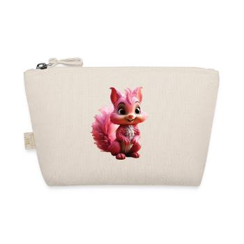 Niedliches pinkes Eichhörnchen – Cartoon Style - Bio-Täschchen - Natur - Vorne