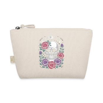 Gothic Skull with Moon Phases and Roses Design - Organic Pouch - nature - Front