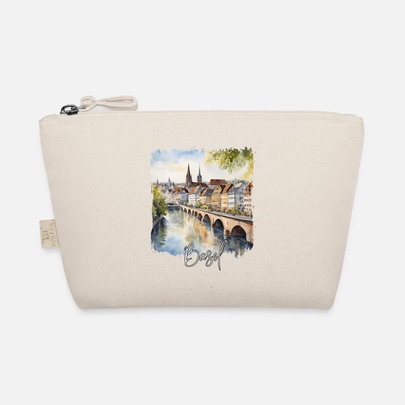 Basel Aquarell, Basel Schweiz Bio-Täschchen