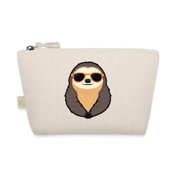 Sloth with Sunglasses Retro Vibe - Organic Pouch - nature - Front