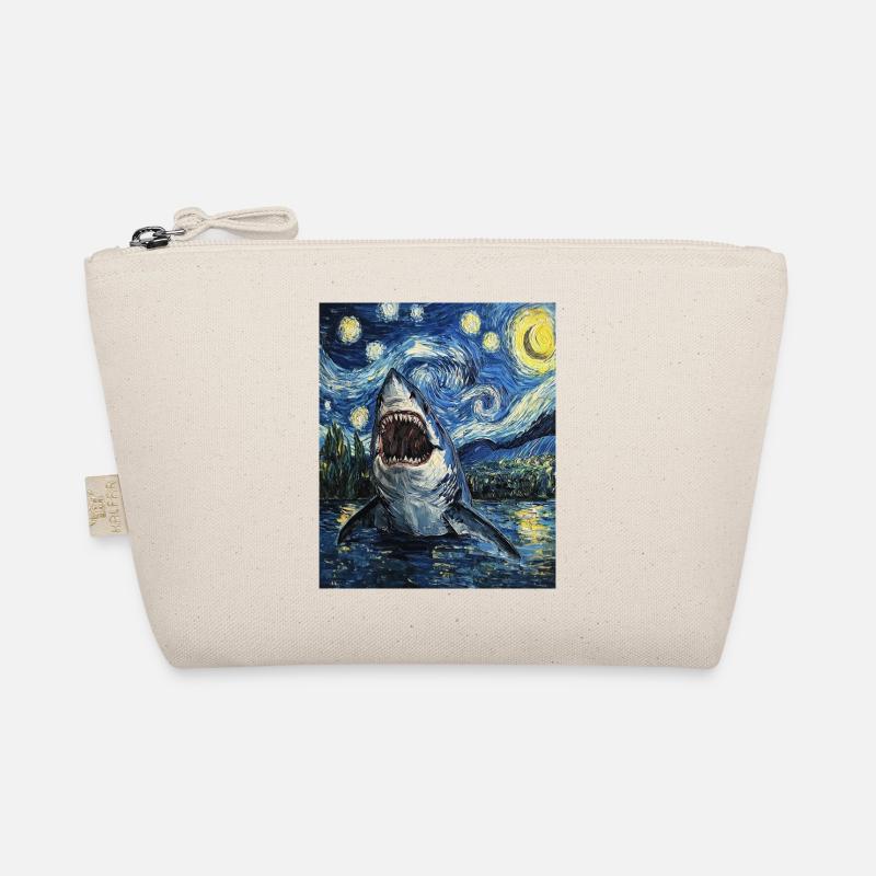 Shark Fish Van Gogh Style Starry Night Organic Pouch