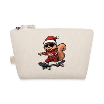 Squirrel Christmas Funny - Organic Pouch - nature - Front