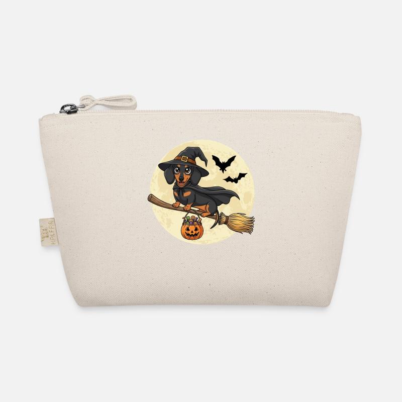 Teckel mignon sorcière Halloween Trousse biologique