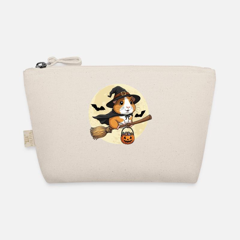 Cute Guinea Pig Witch Halloween Organic Pouch