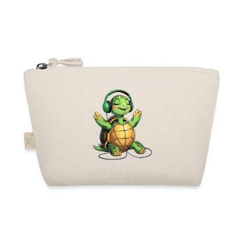 Music turtle with headphones - Organic Pouch - nature - Front