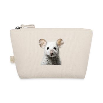 Süße Maus – niedliches Tierportrait - Bio-Täschchen - Natur - Vorne
