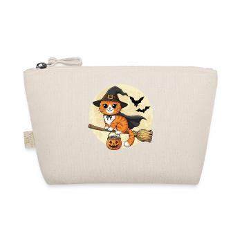 Chat mignon sorcière Halloween - Trousse biologique - nature - Devant