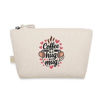 Coffee Is A Hug In A Mug Koffein Tasse Erst Kaffee - Bio-Täschchen - Natur - Vorne
