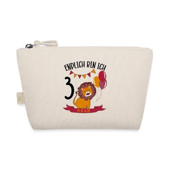 Birthday Lion 3 Year Old Leo Party Gift - Organic Pouch - nature - Front