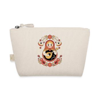 Matryoshka Guitar Folk Motif - Organic Pouch - nature - Front