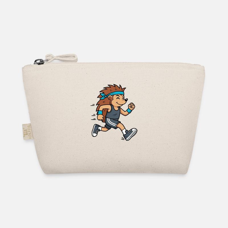 mignon hérisson course marathon jogging sport dessin animé Trousse biologique