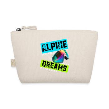 Alpine Dreams Ski Snowboard Shred Design - Organic Pouch - nature - Front