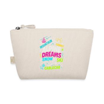 Alpine Dreams | Winter Ski Design - Organic Pouch - nature - Front