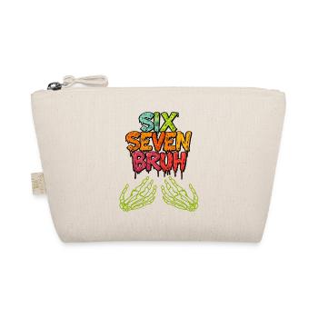 Funny Brainrot 67 Skeleton Hand Halloween Gen Z - Organic Pouch - nature - Front