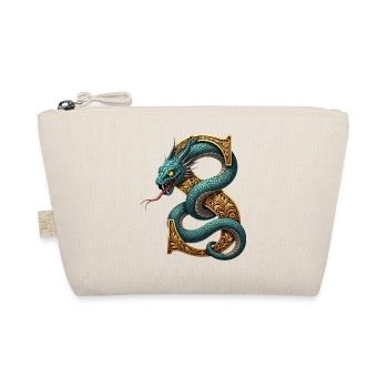 Dragon sur lettrine S dorée - Trousse biologique - nature - Devant