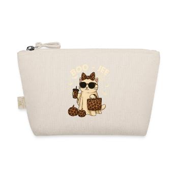 Kokett Leopard Geist Kaffee Buh Katze Halloween - Bio-Täschchen - Natur - Vorne