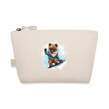 Pomeranian Dog Snowboard - Organic Pouch - nature - Front