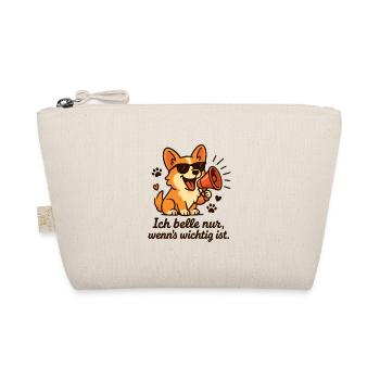 Funny Dog – I only bark when it's important - Organic Pouch - nature - Front