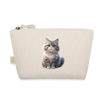 Winterfluff Katze mit Schneeflocken - Bio-Täschchen - Natur - Vorne