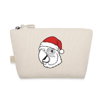 Parrot Christmas Santa Hat Design - Organic Pouch - nature - Front