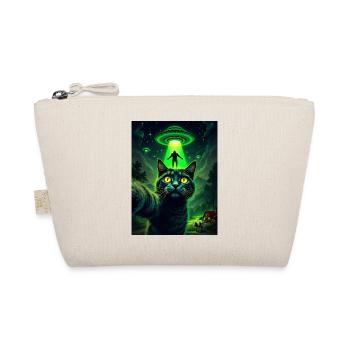 Neon UFO Cat in Moonlight - Organic Pouch - nature - Front