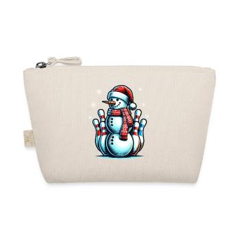 BOwling Christmas Sports Santa Claus - Organic Pouch - nature - Front