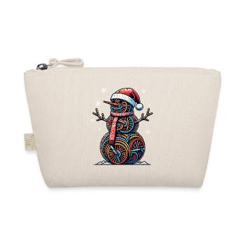 CYcling Christmas Sports Santa Claus - Organic Pouch - nature - Front