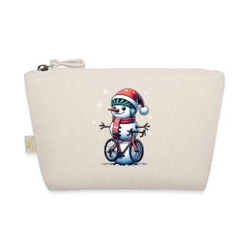 CYcling Christmas Sports Santa Claus - Organic Pouch - nature - Front
