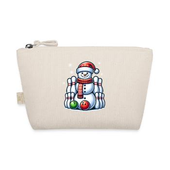 BOwling Christmas Sports Santa Claus - Organic Pouch - nature - Front