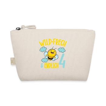 Bee Birthday Motif Finally 4 Years Girl - Organic Pouch - nature - Front