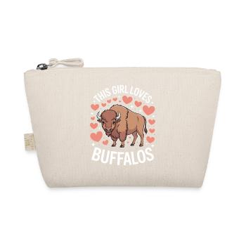 Buffalo Saying Girl Funny Buffalo Gift - Organic Pouch - nature - Front