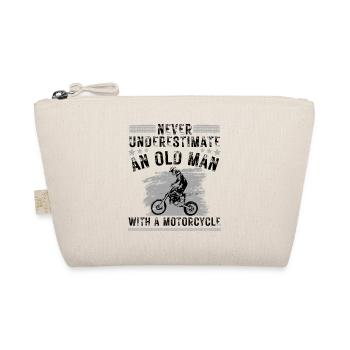 Old Man With Motorcycle Quote - Organic Pouch - nature - Front