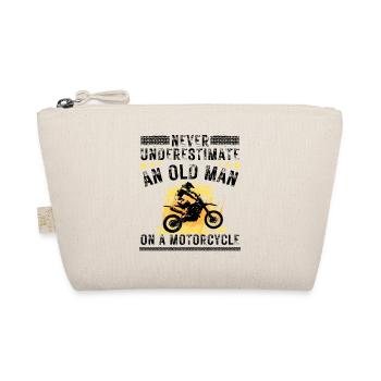 Old Man With Motorcycle Quote - Organic Pouch - nature - Front