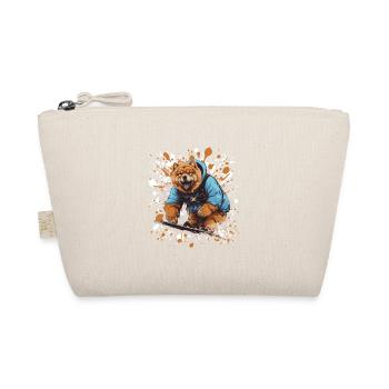Chow Chow Dog Snowboard Sports - Organic Pouch - nature - Front
