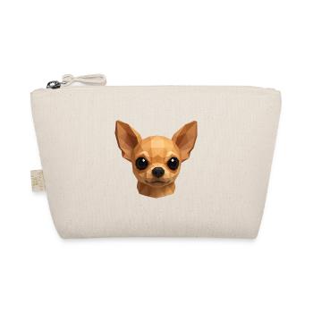 Cute Chihuahua – Polygon Dog Design - Organic Pouch - nature - Front