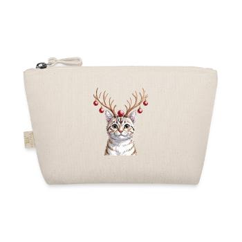 Chat de Noël avec des bois et des boules de Noël - Trousse biologique - nature - Devant