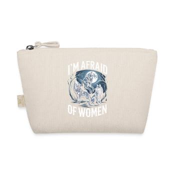 I'm Afraid of Women – Wolves & Full Moon - Organic Pouch - nature - Front