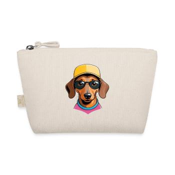 Teckel avec Casquette Lunettes de Soleil Rose - Trousse biologique - nature - Devant
