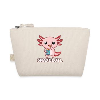 Mignon axolotl rose mangeant des chips - Trousse biologique - nature - Devant