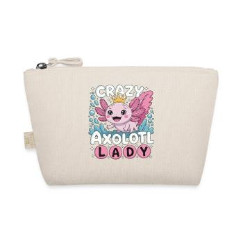 Crazy Axolotl Lady – Kawaii Axolotl Design - Bio-Täschchen - Natur - Vorne