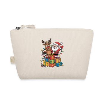 Santa Reindeer Fairy Lights - Organic Pouch - nature - Front