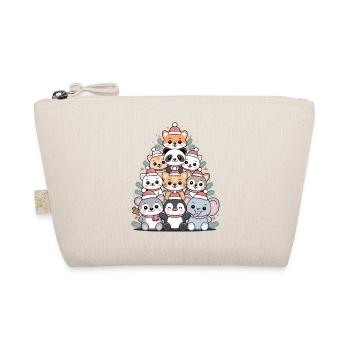 Animal Christmas Tree – Cute Xmas Animals - Organic Pouch - nature - Front