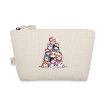 Cats Christmas Tree – Funny Xmas Cat - Organic Pouch - nature - Front