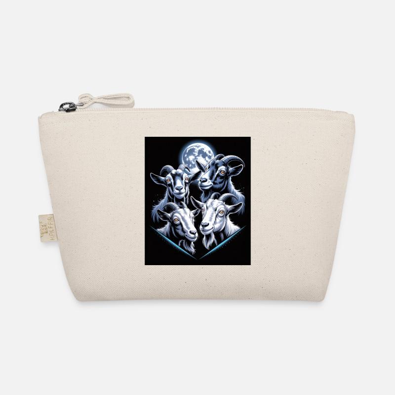 Four goats under the full moon at night Organic Pouch