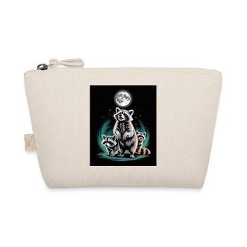 Raccoon Trio Under Full Moon In The Forest - Organic Pouch - nature - Front