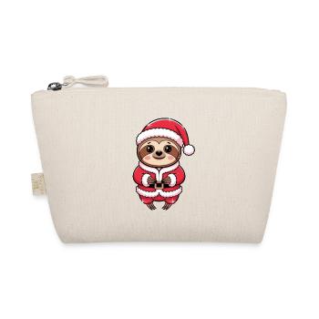  Faultier Weihnachtsmann Niedlich Lustig Santa - Bio-Täschchen - Natur - Vorne