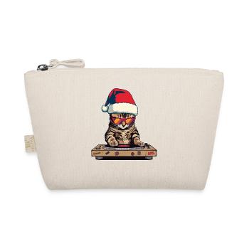 DJ Cat avec chapeau de Père Noël - Trousse biologique - nature - Devant