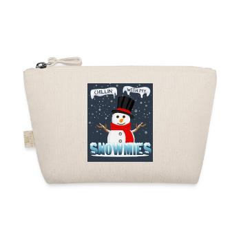 Chillin’ with my snowmies– Winter Design - Bio-Täschchen - Natur - Vorne