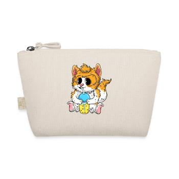Cute cat with bubble tea - Organic Pouch - nature - Front